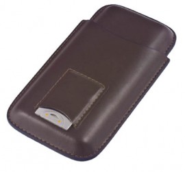 Cigar Case 3 Finger Brown with Cutter
